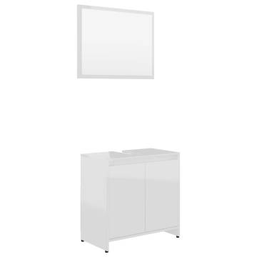 Stylish 3 Piece Bathroom Furniture Set - High Gloss White