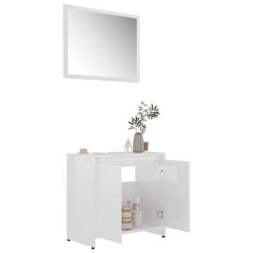 Stylish 3 Piece Bathroom Furniture Set - High Gloss White