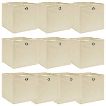 10 Pcs Cream Fabric Storage Boxes - Space Saver | Hipo Market