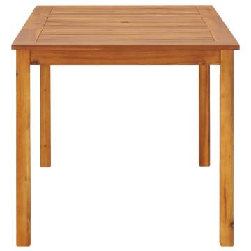 Solid Acacia Wood Garden Table 140x80 cm - Rustic Charm