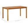 Solid Acacia Wood Garden Table 140x80 cm - Rustic Charm