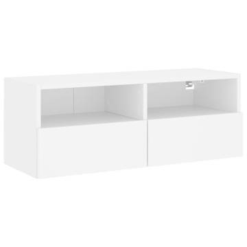 Stylish White TV Wall Cabinet - 80x30x30 cm | HipoMarket