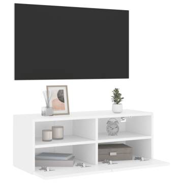 Stylish White TV Wall Cabinet - 80x30x30 cm | HipoMarket