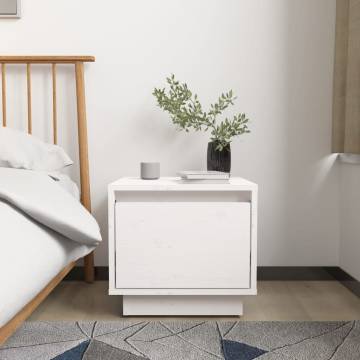 Modern White Bedside Cabinets - Solid Pine (2 pcs) | HipoMarket