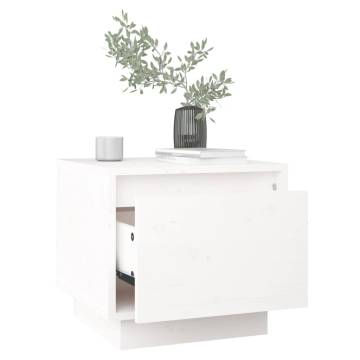 Modern White Bedside Cabinets - Solid Pine (2 pcs) | HipoMarket