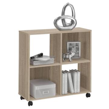 FMD Oak Tree Shelf on Swivel Wheels | Versatile Storage Solution