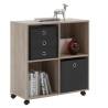 FMD Oak Tree Shelf on Swivel Wheels | Versatile Storage Solution