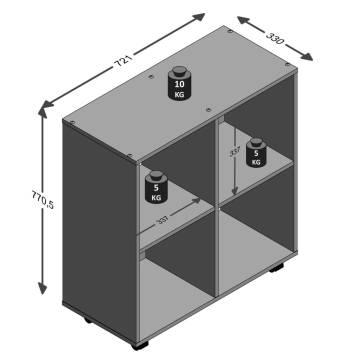 FMD Oak Tree Shelf on Swivel Wheels | Versatile Storage Solution