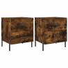 Stylish Smoked Oak Bedside Cabinets - Set of 2 | HipoMarket