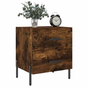 Stylish Smoked Oak Bedside Cabinets - Set of 2 | HipoMarket