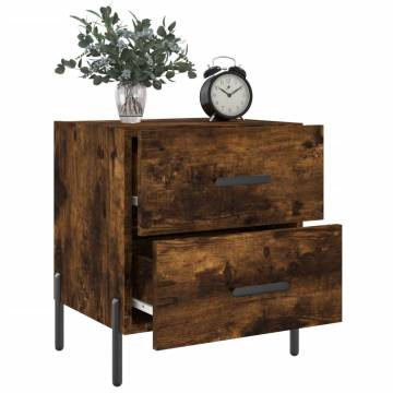 Stylish Smoked Oak Bedside Cabinets - Set of 2 | HipoMarket