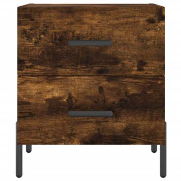 Stylish Smoked Oak Bedside Cabinets - Set of 2 | HipoMarket