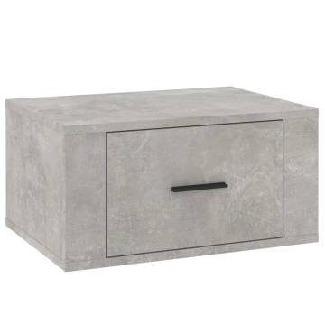 Wall-Mounted Bedside Cabinets - Set of 2 in Concrete Grey