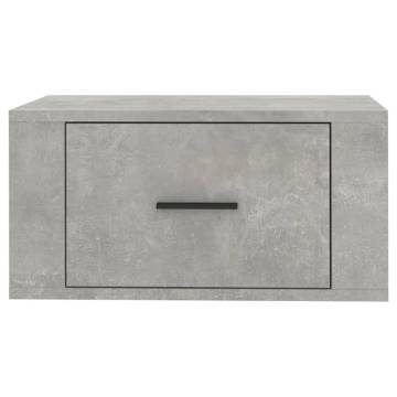 Wall-Mounted Bedside Cabinets - Set of 2 in Concrete Grey