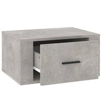 Wall-Mounted Bedside Cabinets - Set of 2 in Concrete Grey