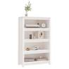 Stylish White Book Cabinet - Solid Pine Wood 80x35x126 cm