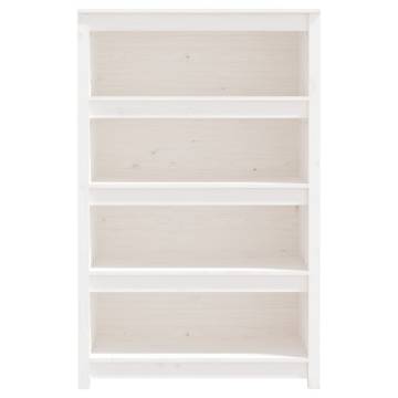 Stylish White Book Cabinet - Solid Pine Wood 80x35x126 cm