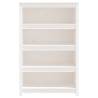 Stylish White Book Cabinet - Solid Pine Wood 80x35x126 cm