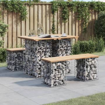 Garden Bench Gabion Design - Solid Pine 100x70 cm | HipoMarket