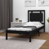 Black Solid Wood Bed Frame 90x200 cm - Classic Design