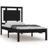 Black Solid Wood Bed Frame 90x200 cm - Classic Design