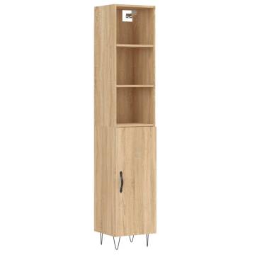 Highboard Sonoma Oak - Stylish Engineered Wood Storage Cabinet