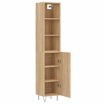 Highboard Sonoma Oak - Stylish Engineered Wood Storage Cabinet