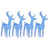 Christmas Reindeers 4 pcs Blue - 160 LEDs Acrylic Display