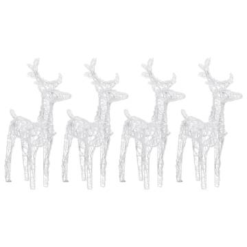 Christmas Reindeers 4 pcs Blue - 160 LEDs Acrylic Display