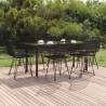 7 Piece Garden Dining Set Black Poly Rattan Colour black Size 160 cm table length Number of 6 