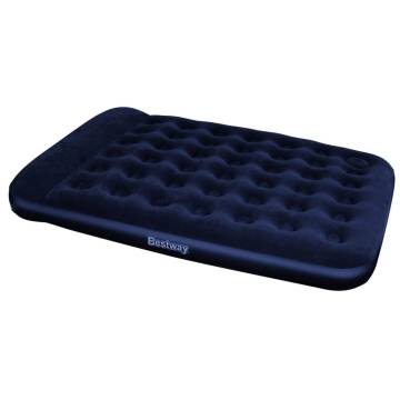 Bestway Inflatable Flocked Airbed - Built-in Foot Pump