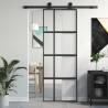 Sliding Door Black 76x205 cm Tempered Glass and Aluminium Colour black Size 76 x 205 cm Quantity in Package 1 Model half frosted 