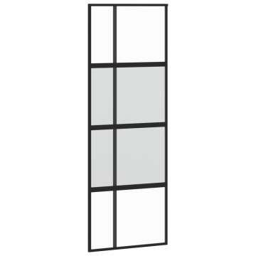 Sliding Door Black 76x205 cm - Tempered Glass & Aluminium