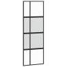 Sliding Door Black 76x205 cm - Tempered Glass & Aluminium