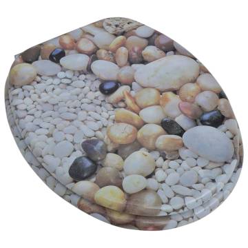 Stylish Toilet Seat with MDF Lid - Pebbles Design