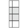 Sliding Door Black 76x205 cm - Tempered Glass & Aluminium