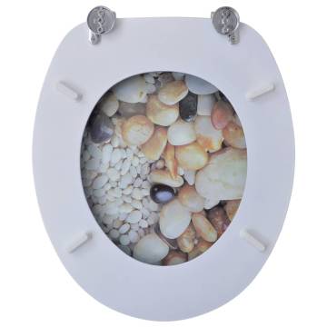 Stylish Toilet Seat with MDF Lid - Pebbles Design