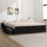 Bed Frame with Drawers Black 140x190 cm Colour black Size 140 x 190 cm 