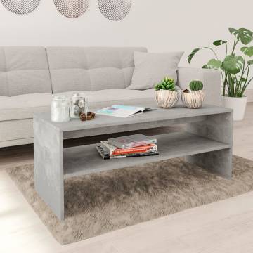 Stylish Concrete Grey Coffee Table | 100x40x40 cm