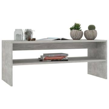 Stylish Concrete Grey Coffee Table | 100x40x40 cm