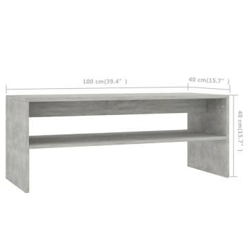 Stylish Concrete Grey Coffee Table | 100x40x40 cm