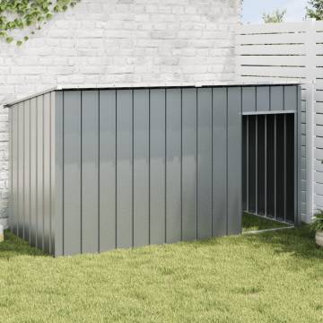 Durable Anthracite Dog House with Roof - 196x91x110 cm