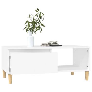 Stylish White Coffee Table - Scandinavian Design 90x50 cm