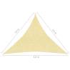 Beige HDPE Triangular Sunshade Sail 3.6x3.6m - Hipomarket UK