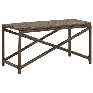 Stylish Brown Poly Rattan Garden Bench - 80 cm | Hipo Market