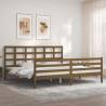 Bed Frame with Headboard Honey Brown 200x200 cm Solid Wood Colour honey brown Size 200 x 200 cm 