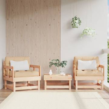 Garden Chairs with Cushions - Solid Wood Pine (2 pcs)