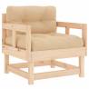 Garden Chairs with Cushions - Solid Wood Pine (2 pcs)