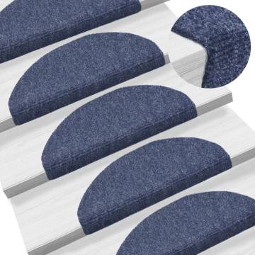 15 Pcs Self-Adhesive Blue Stair Mats - Non-Slip & Comfortable