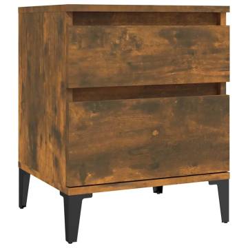 Stylish Bedside Cabinet in Smoked Oak | 40x35x50 cm